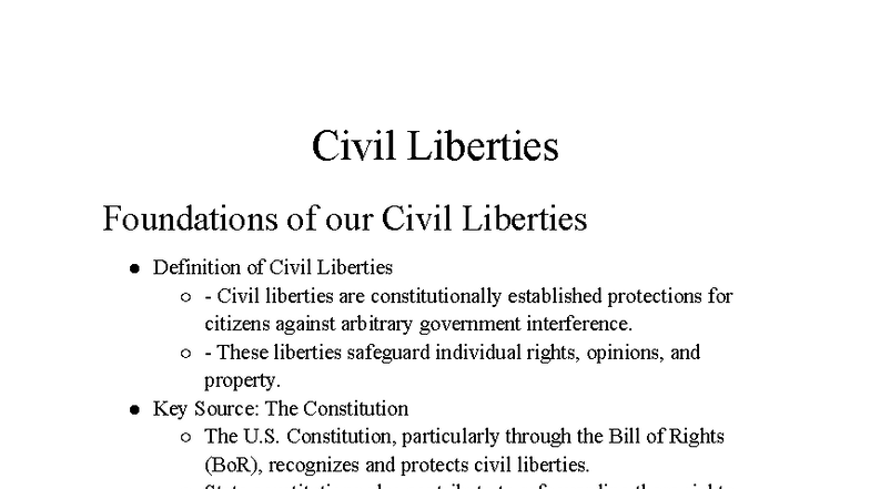 Civil Liberties and the Bill of Rights (CIVL 101): Essential ...