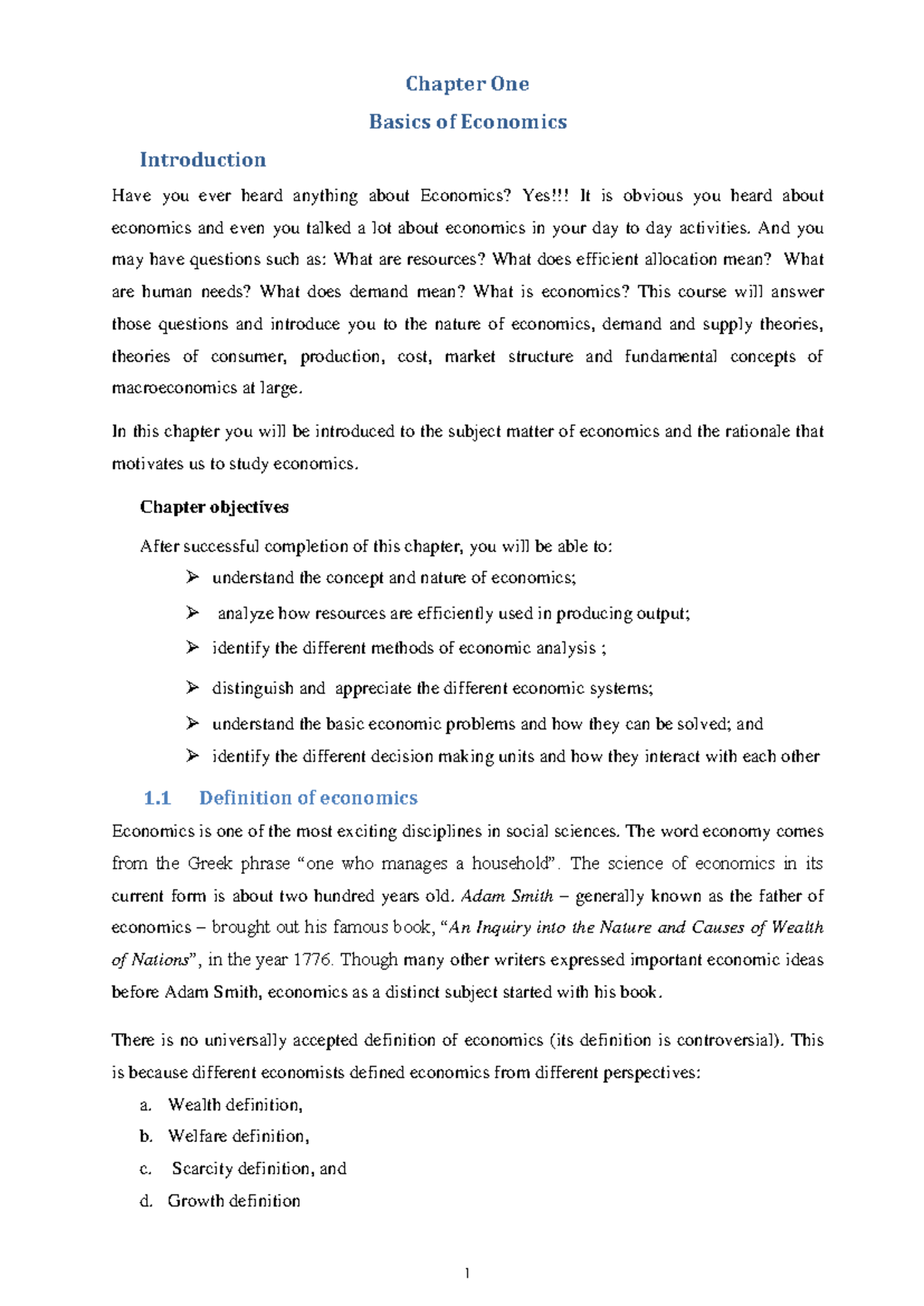 675t - Chapter 1: Introduction to Economics Concepts and Theories - Studocu