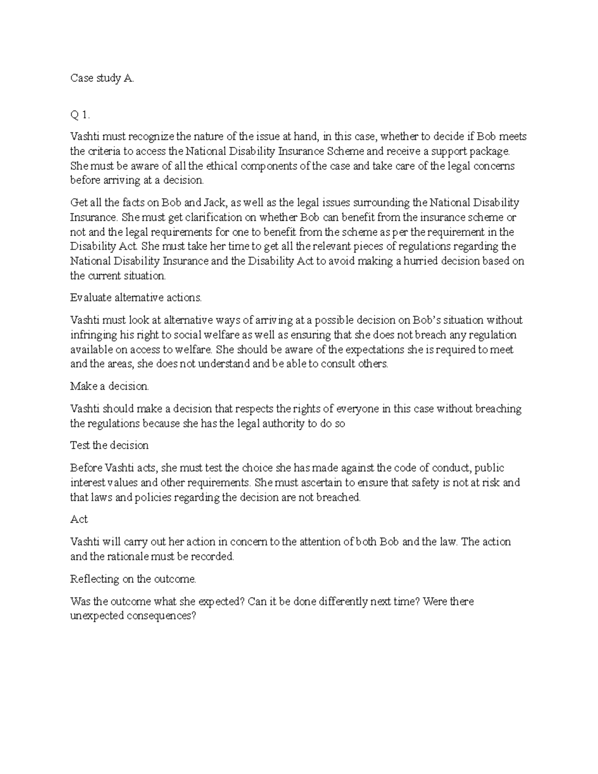 2049325 - Case Study Analysis on Disability and Administrative Law ...