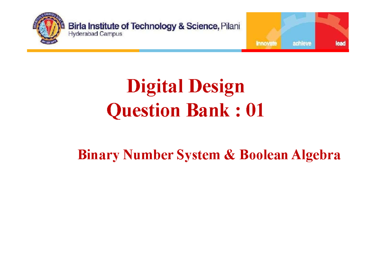 Dd-qbank-merged - DD Digital Design Question Bank Practice Material ...