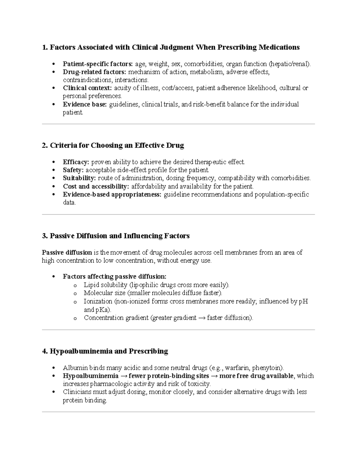 PHAR 101: Exam 1 - Study Guide on Drug Prescribing Factors - Studocu