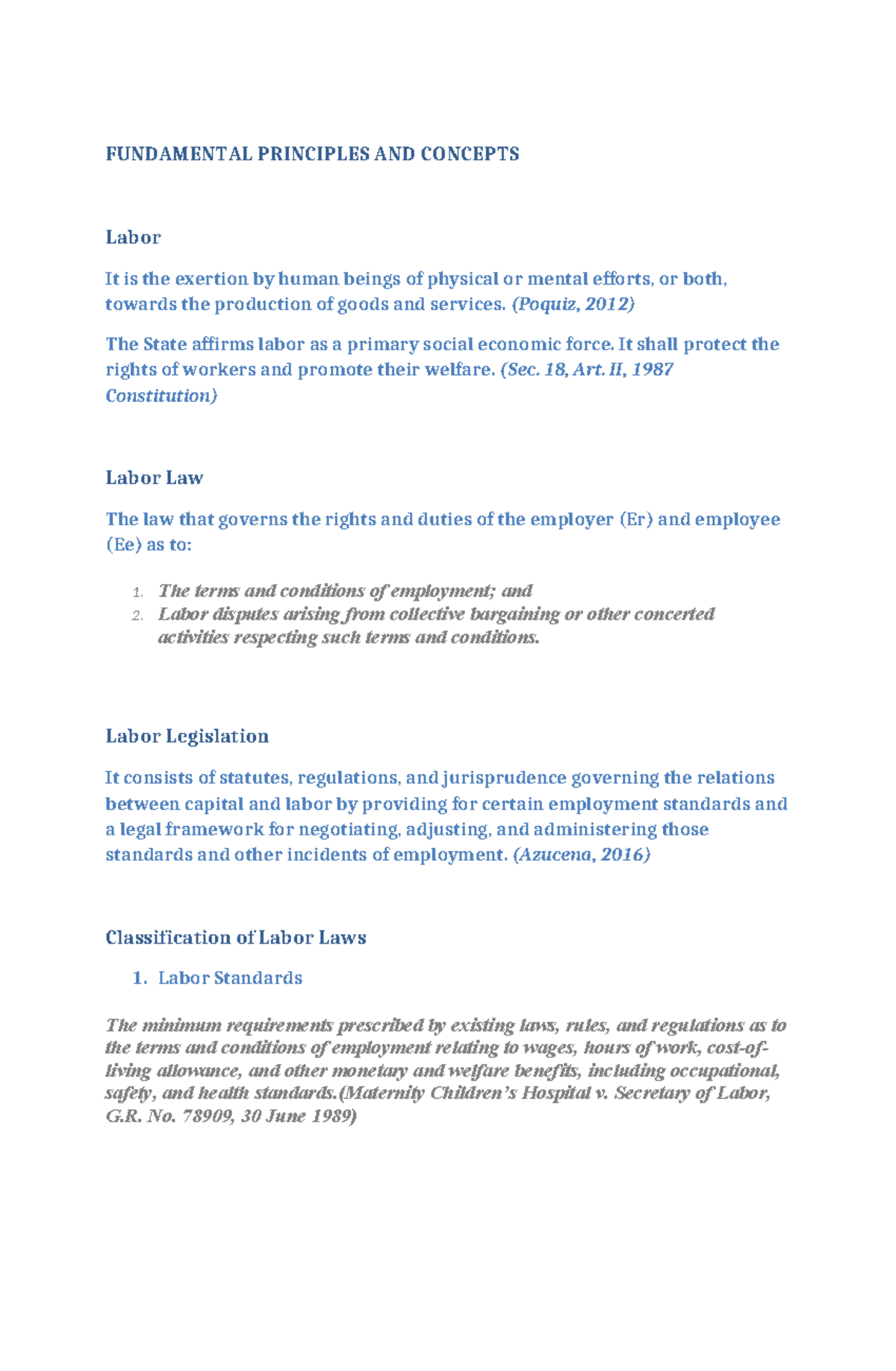 Sources of Labor Law: Fundamental Principles and Concepts Analysis ...
