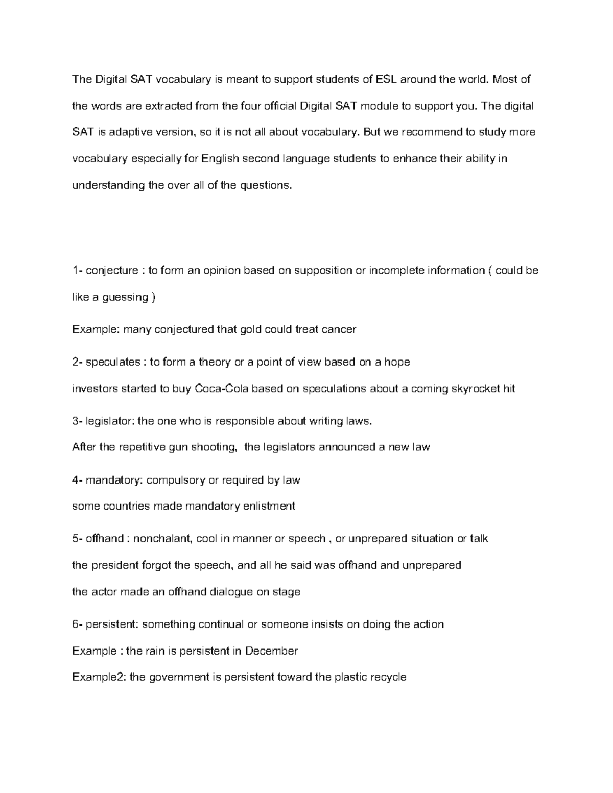 200 DSAT Words - Satactest - The Digital SAT vocabulary is meant to ...