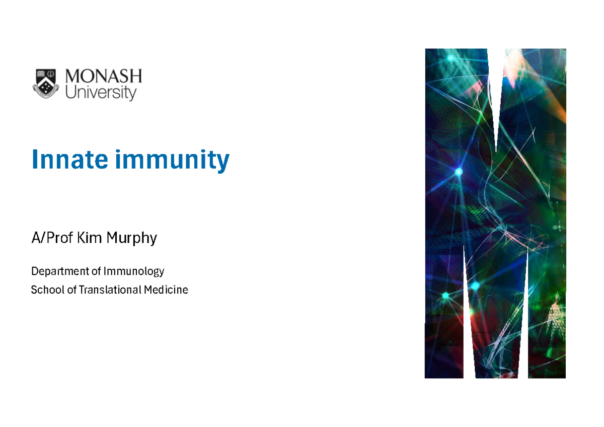 Innate Immune System Overview - Immunology Course (IMMU101) - Studocu
