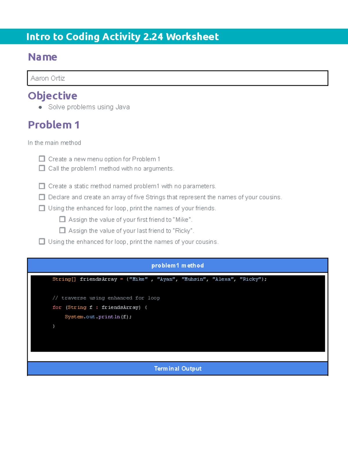 Copy of Intro to Coding 23-24 Activity 2.24 Worksheet - Intro to Coding ...