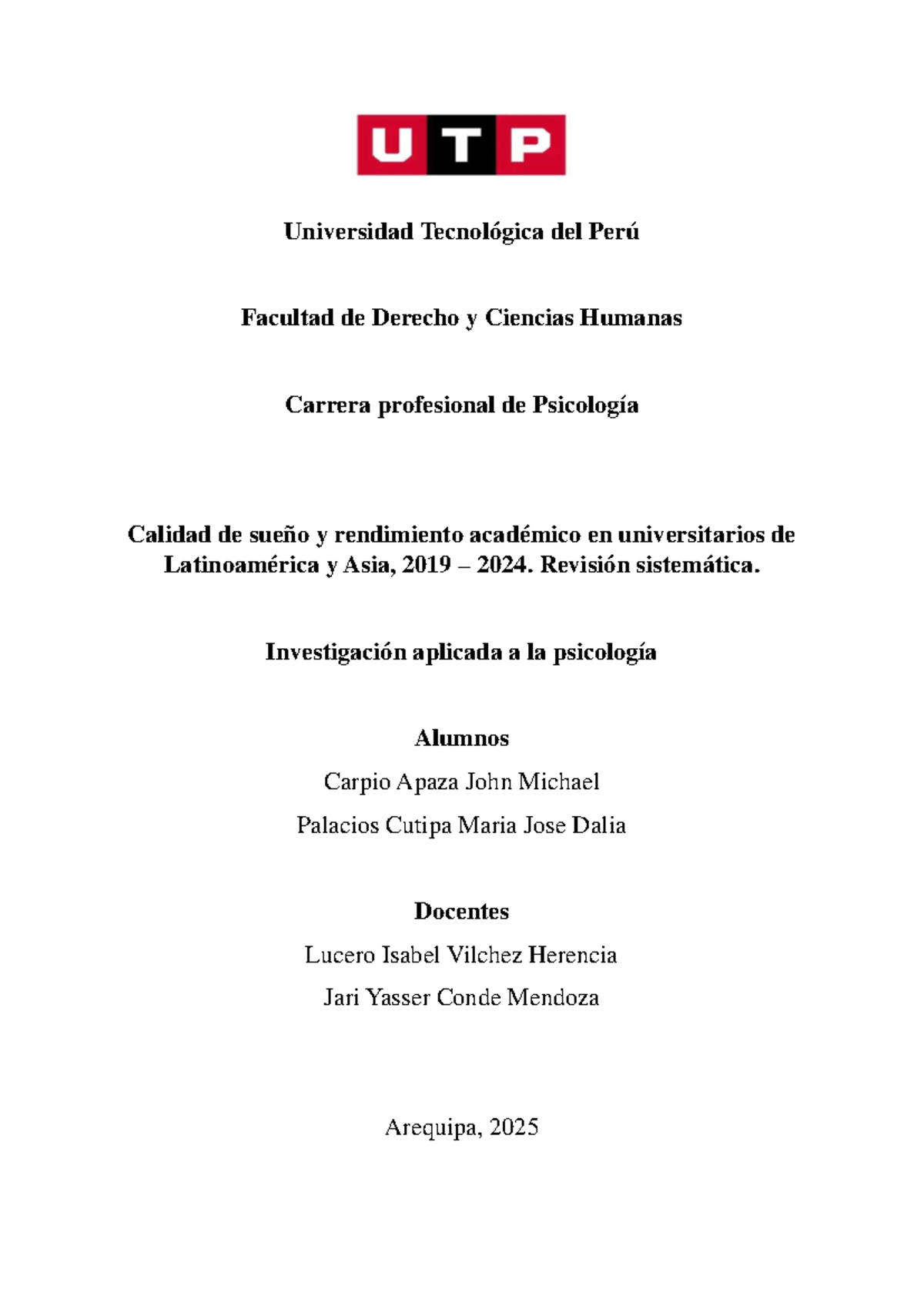 Análisis de la Calidad del Sueño y Rendimiento Académico en ...