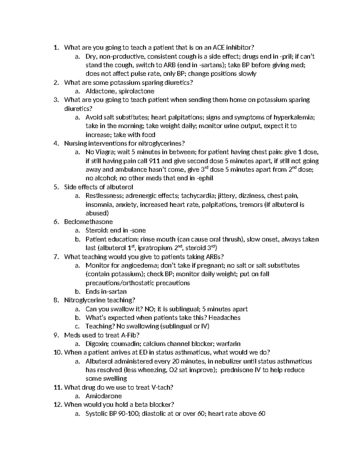 NUR 202 Final Exam Study Guide: Key Pharmacology Concepts - Studocu