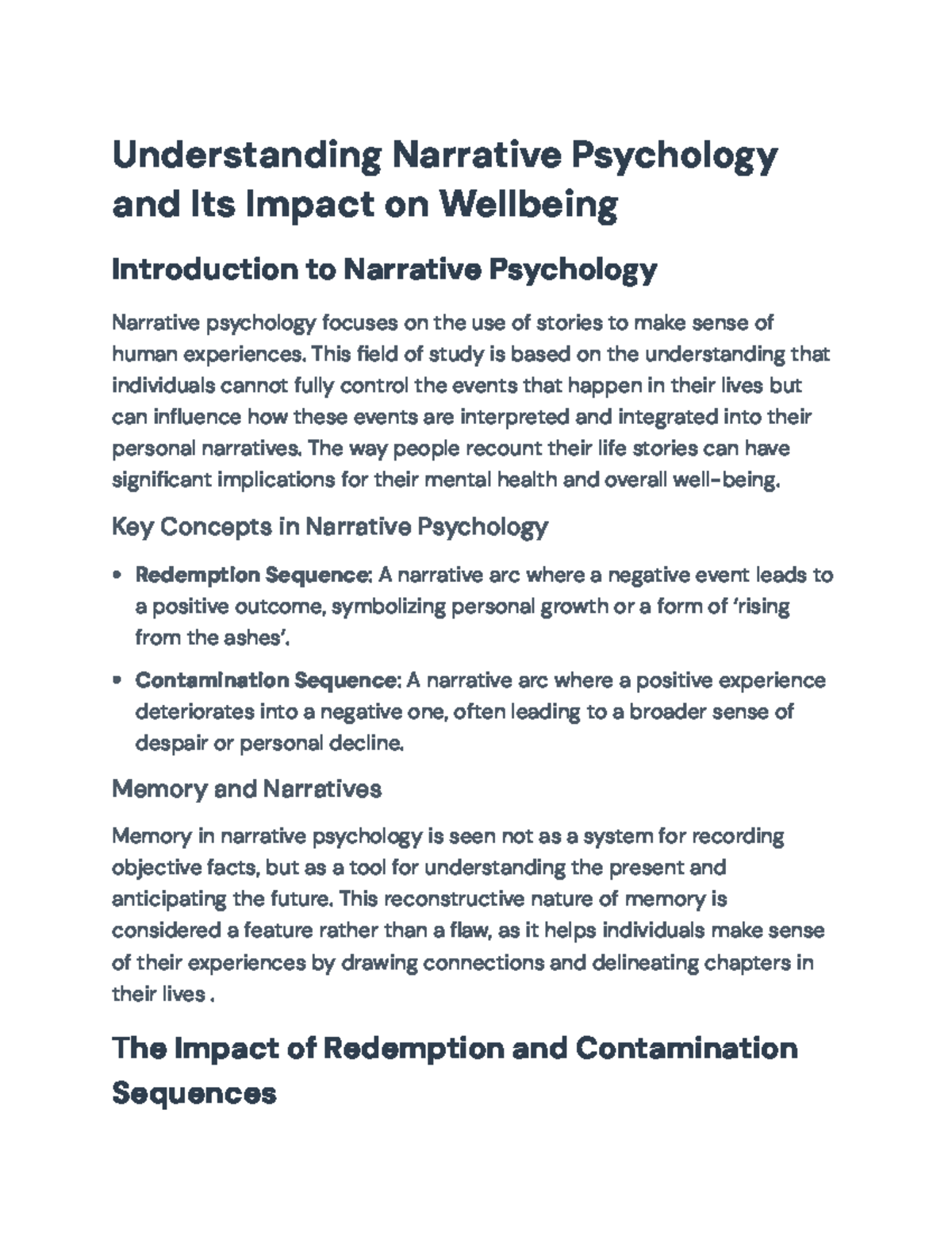 Narrative Psychology: Understanding Its Impact on Wellbeing and Growth ...