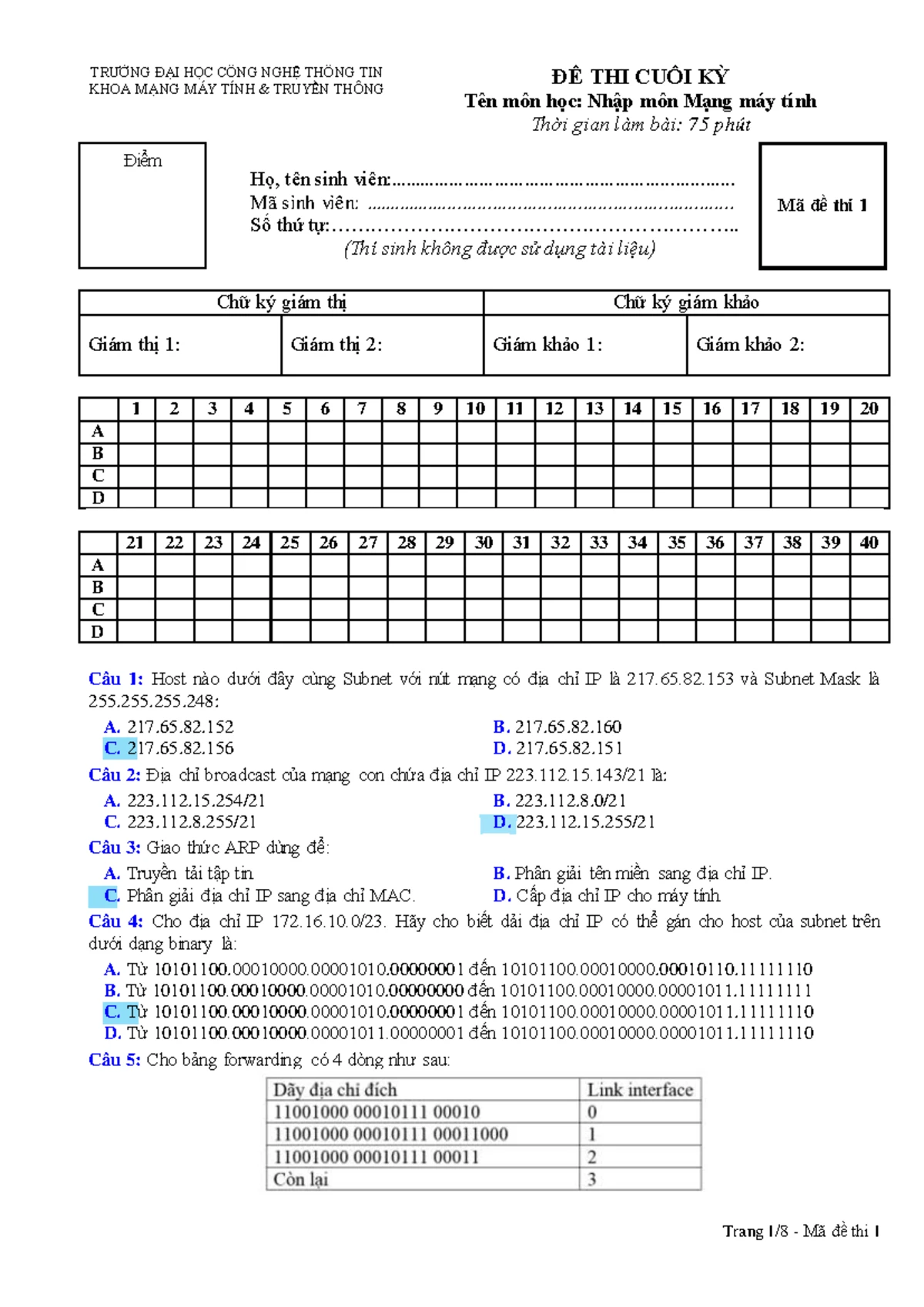 Báo cáo Thực Hành Lab01 - Mạng Máy Tính - IT005 - Studocu