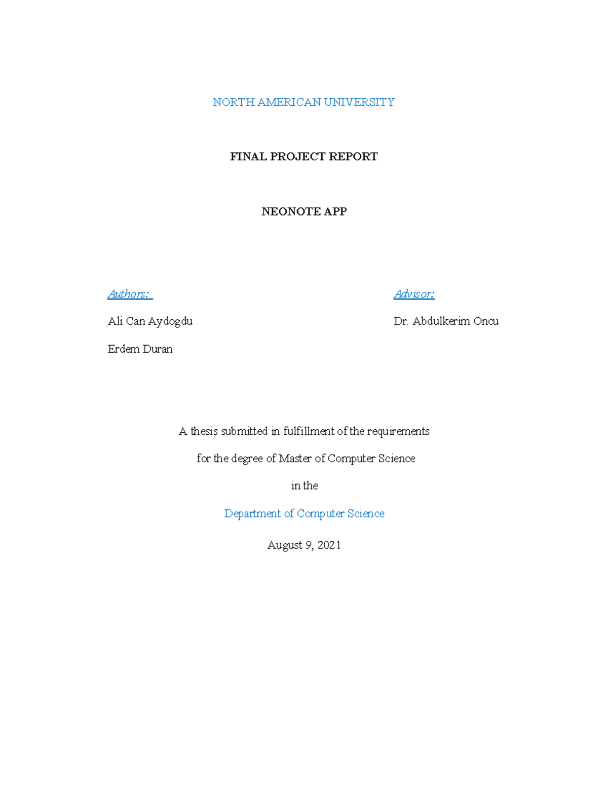 1 capstone project report - NORTH AMERICAN UNIVERSITY FINAL PROJECT ...