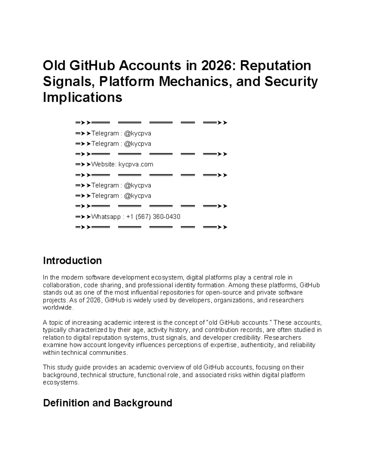 Old GitHub Accounts (2026): Reputation, Security, and Usage Insights ...