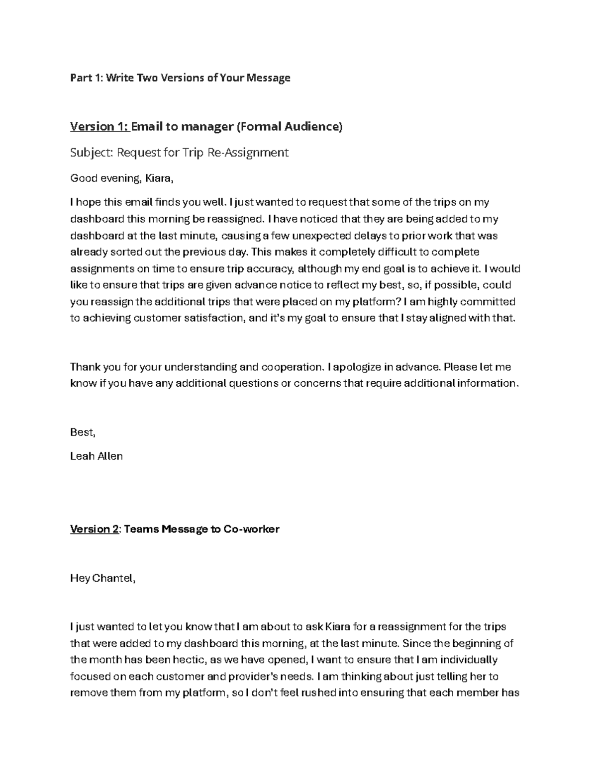 Wk 2 Summative Assessment: Email & Teams Message Examples ENG210 - Studocu