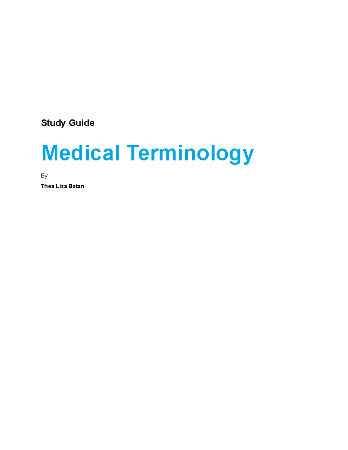 Study Guide: Medical Terminology (420) - Essential Concepts and Terms ...