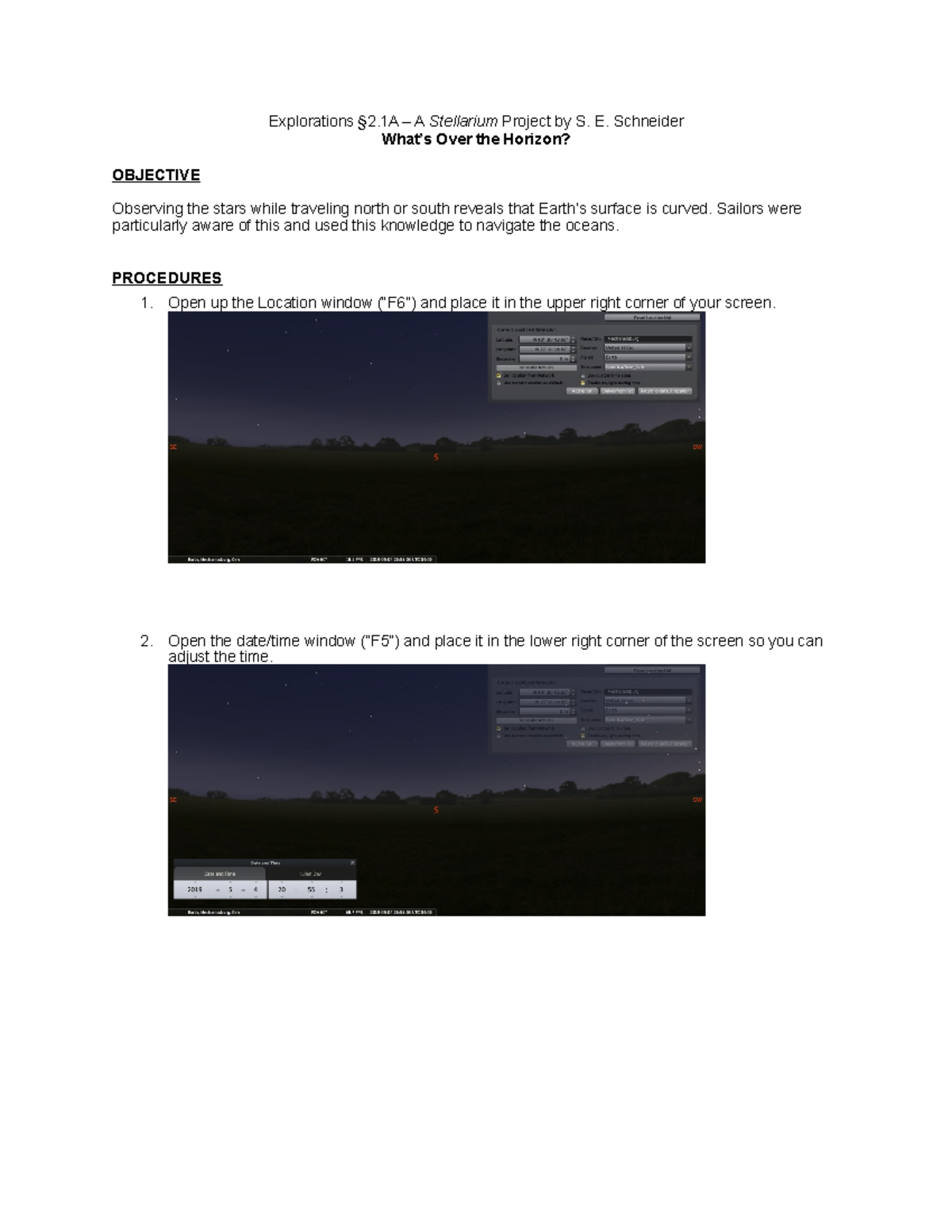 Explorations §2.1A - Navigating the Stars: A Stellarium Project - Studocu