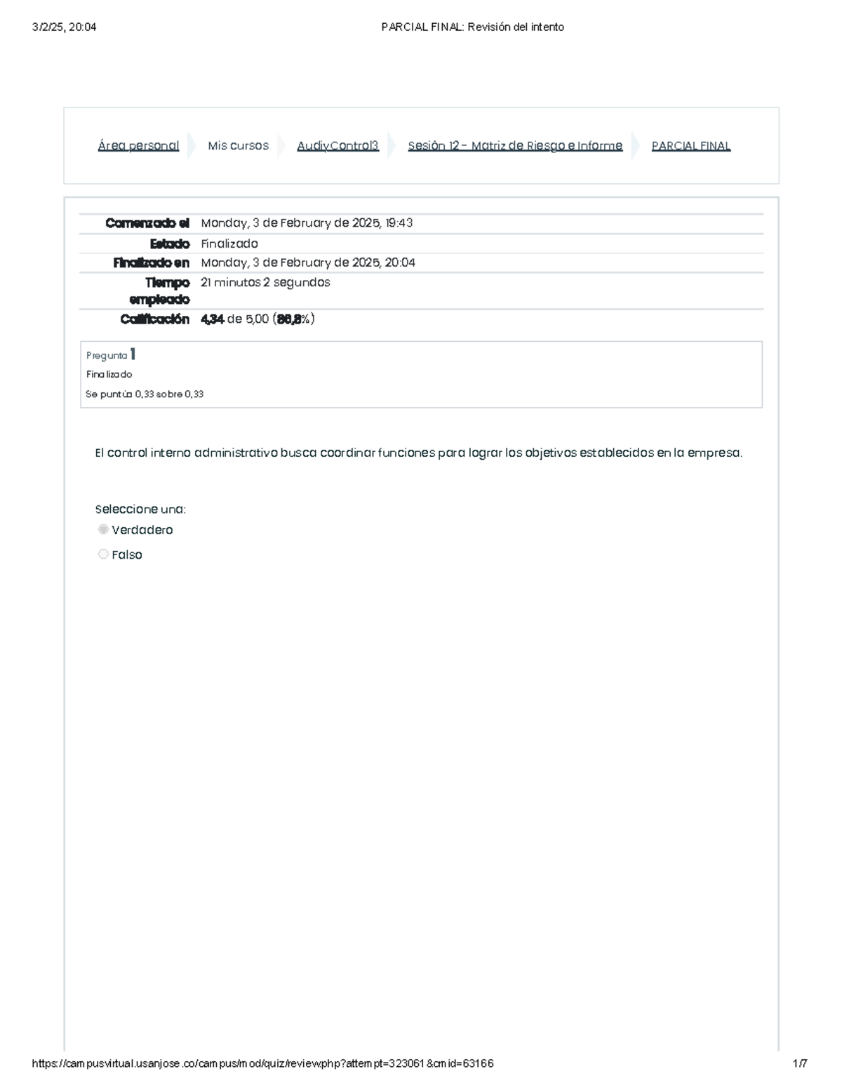 Revisión Parcial Final de Auditoría y Control Interno - AudyControl3 ...