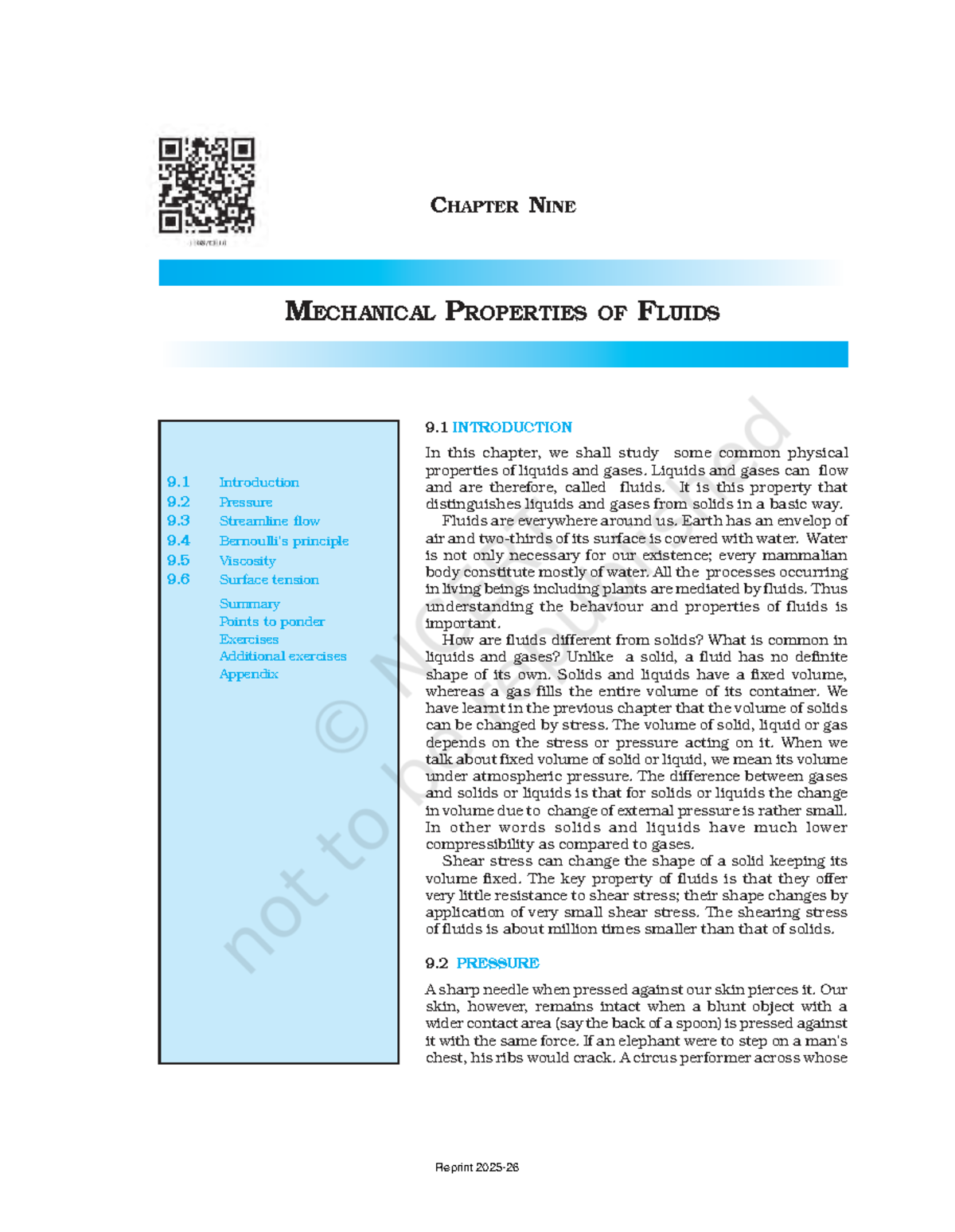Keph202 - Class 11 Chapter 9: Mechanical Properties of Fluids - Studocu