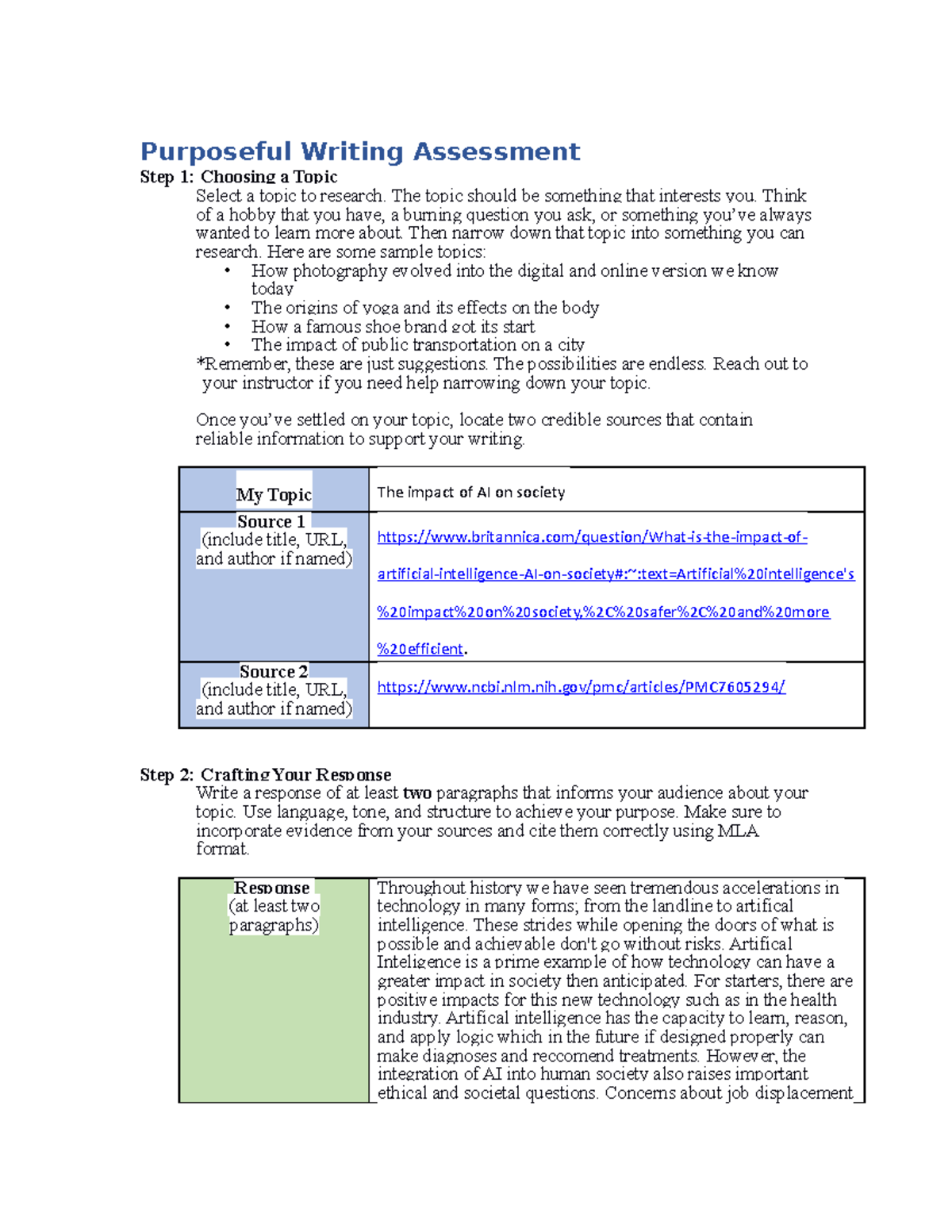 01 03 purposeful writing 1111 - Purposeful Writing Assessment Step 1 ...