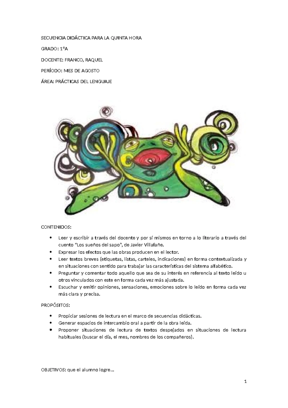 Secuencia de Clases PDL 1ºA: Prácticas de Lenguaje - Abril - Studocu