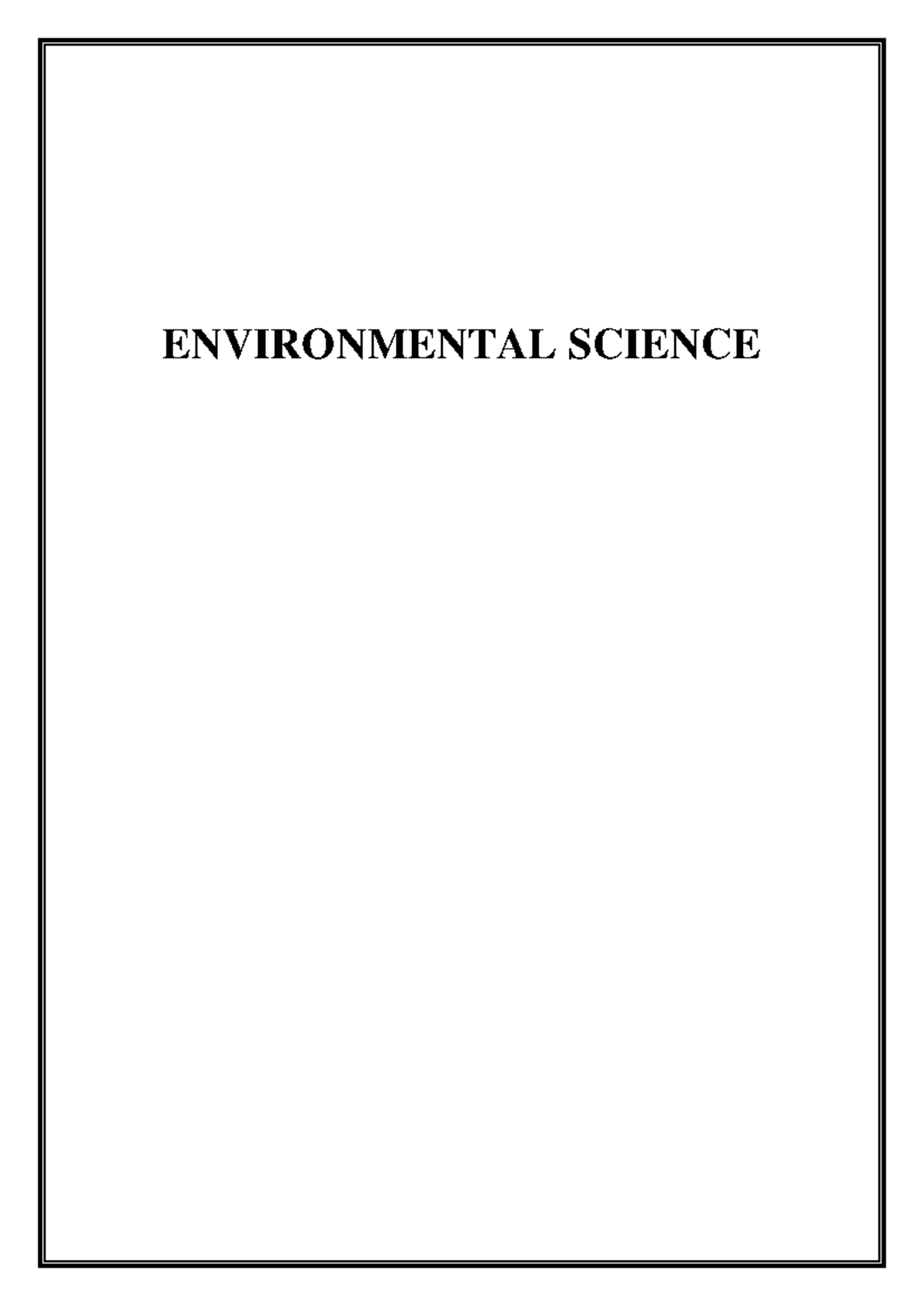EVS 101: Unit 1 - Introduction to Ecosystems and Environmental Science ...