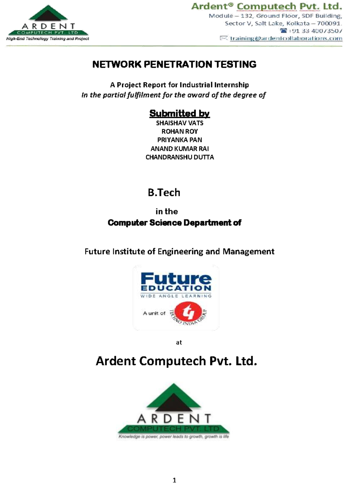 NPT 2023: Network Penetration Testing Project Report for B.Tech - Studocu