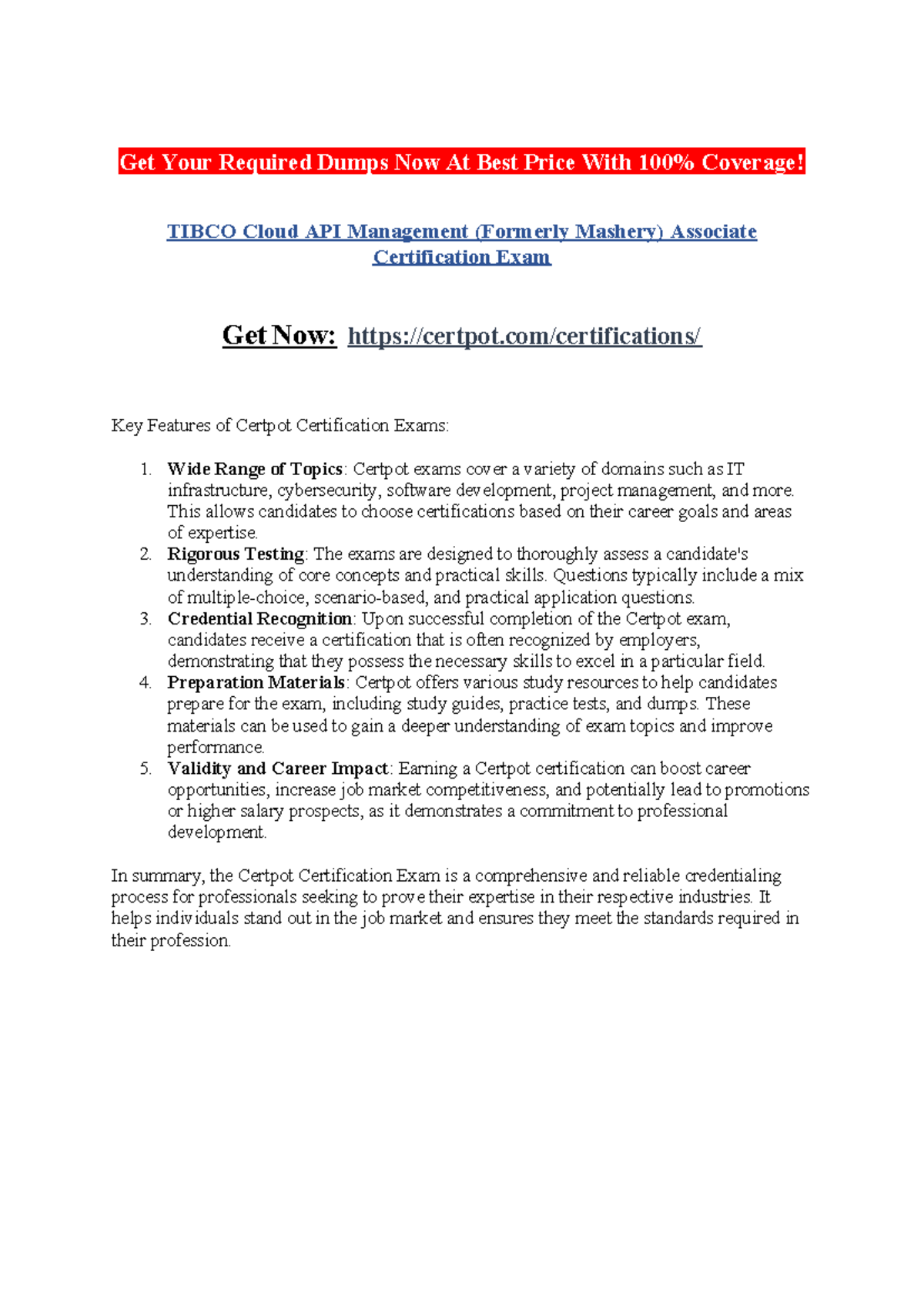 Tibco Cloud API Management (Formerly Mashery) Associate Certification ...