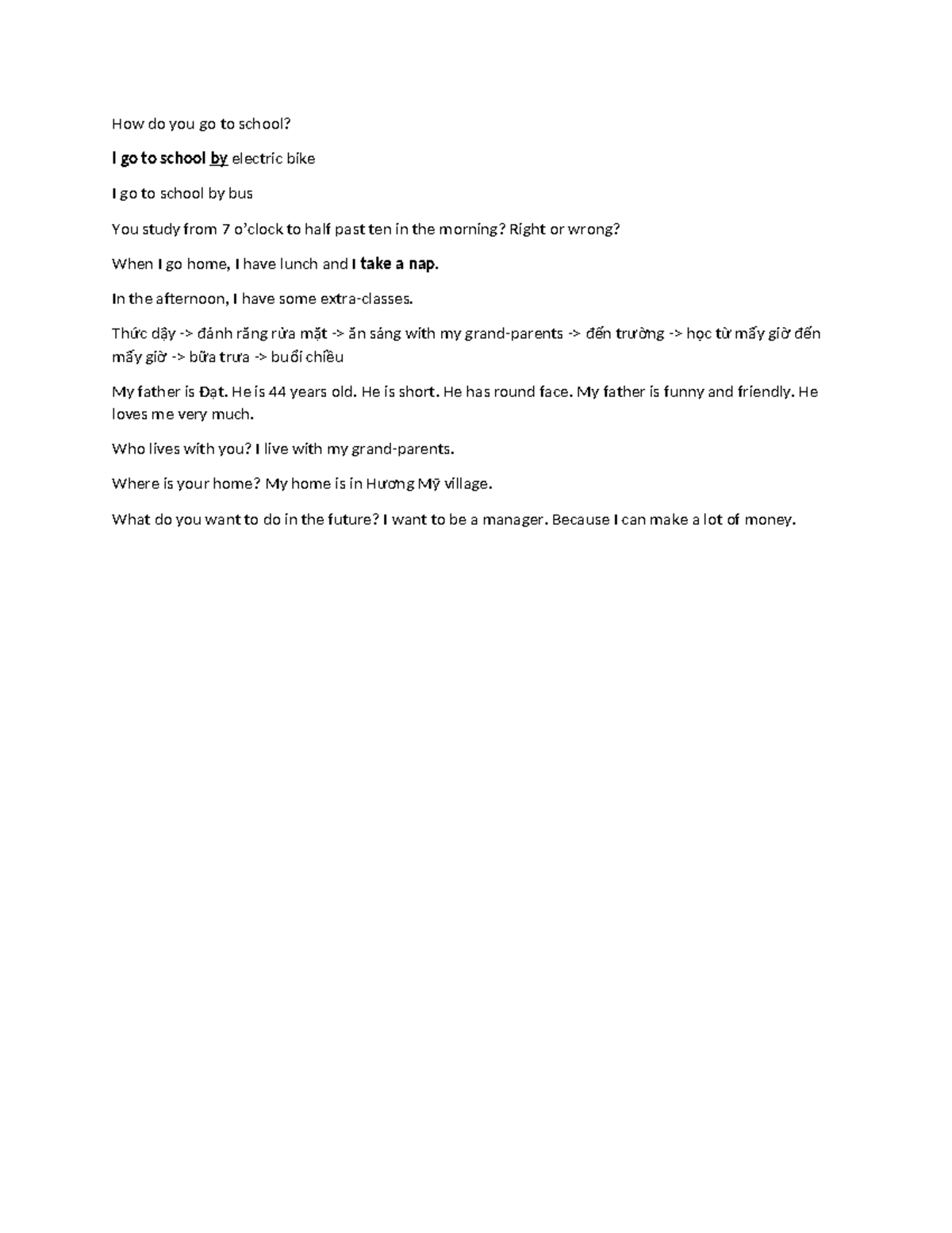 Daily Routine and Future Aspirations: A Personal Reflection - Studocu