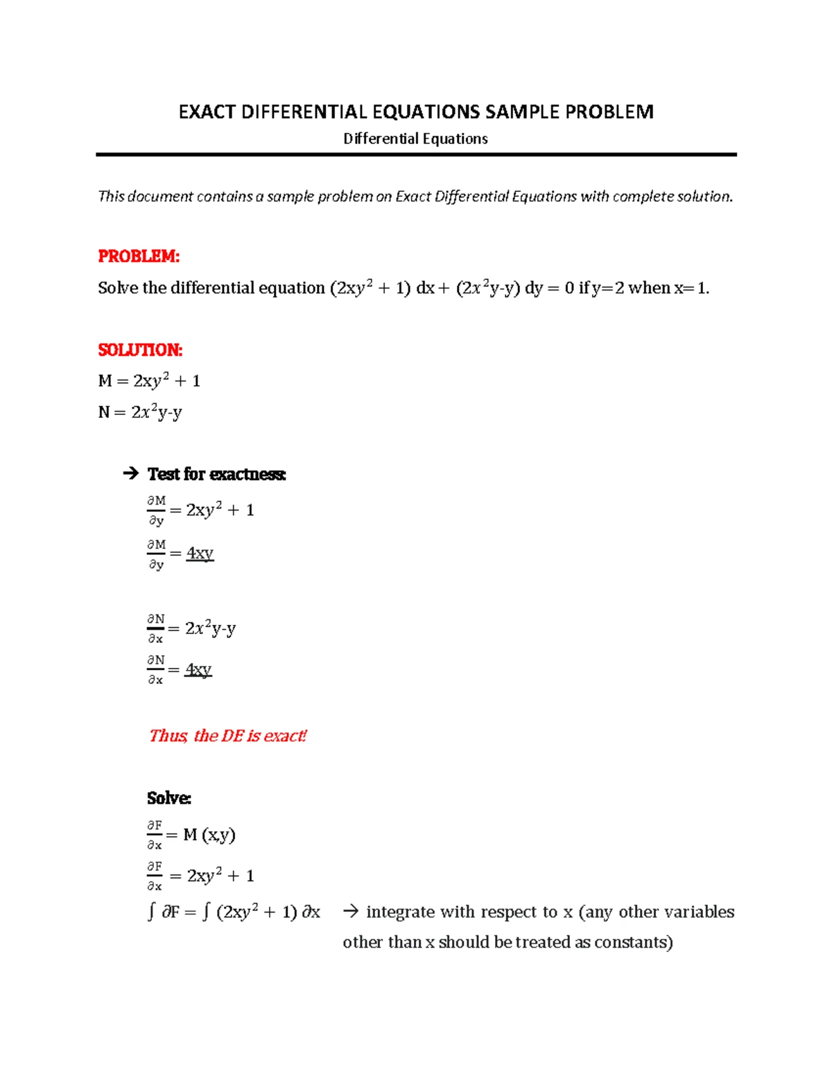Math 237 - Differential Equations: Topics 4-6 Overview - Studocu