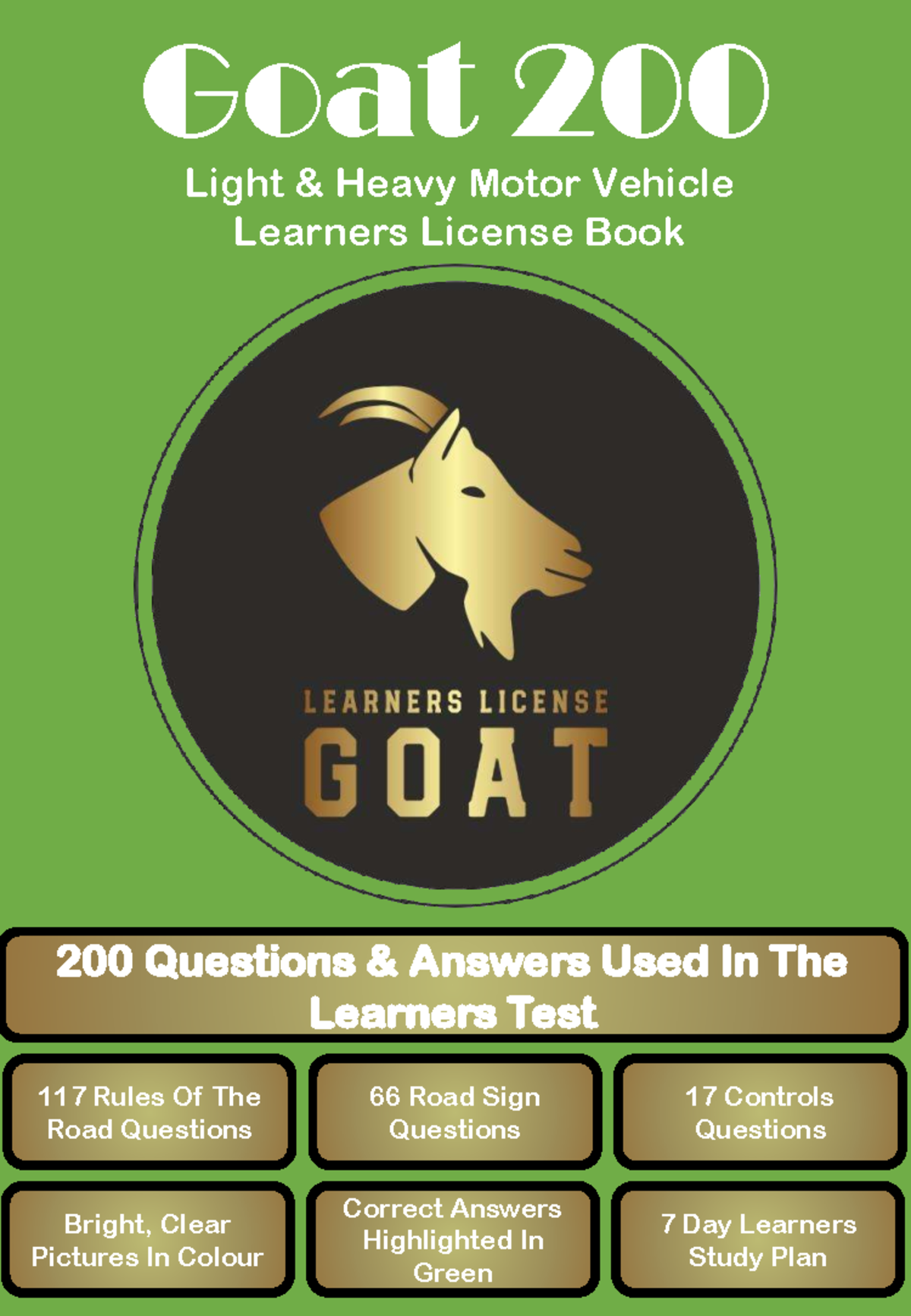 Goat 200 Light Heavy Motor Vehicle Learners License Study Guide: 200 Q ...
