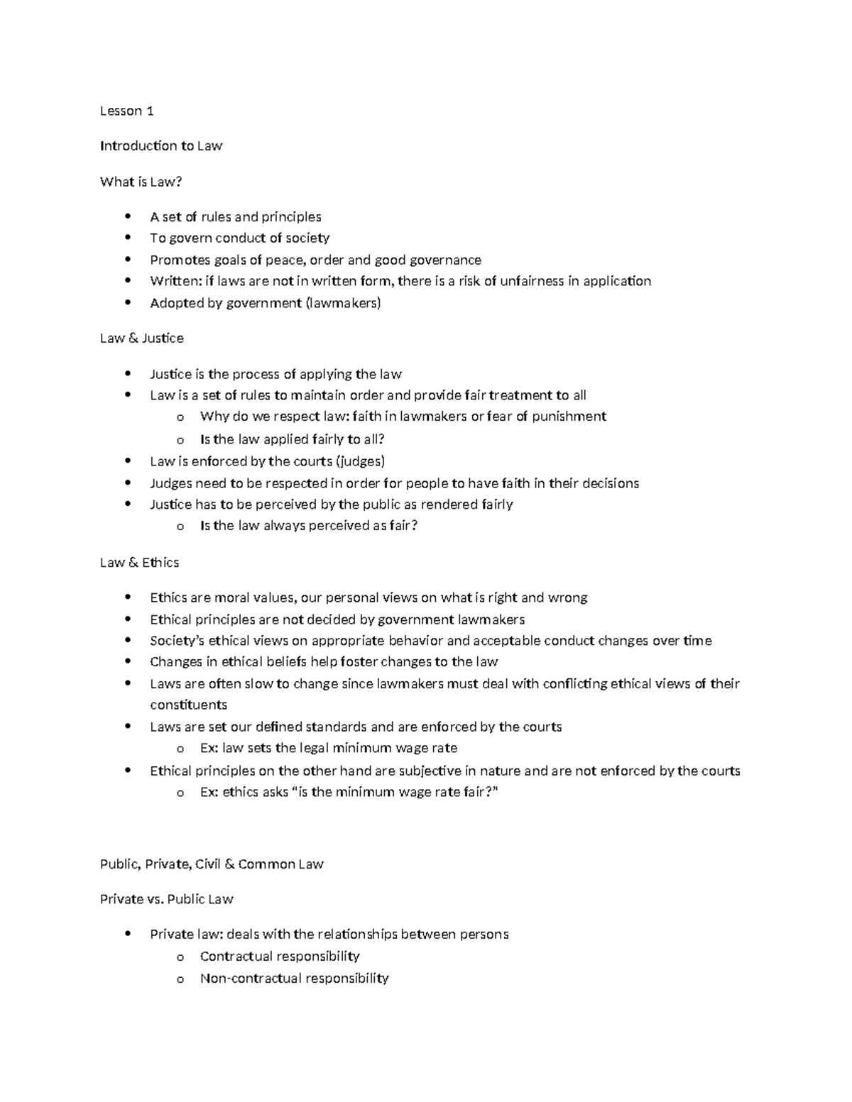 Comm 315 Lesson 1: Introduction to Law and Justice Principles - Studocu