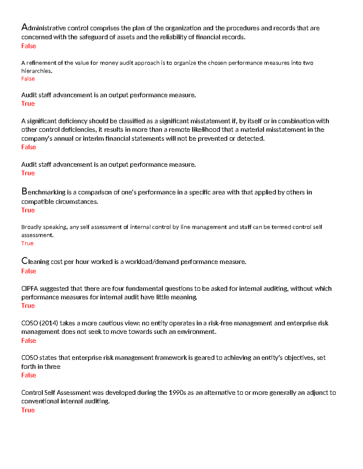 4 - Internal Auditing Concepts and Performance Measures Overview - Studocu