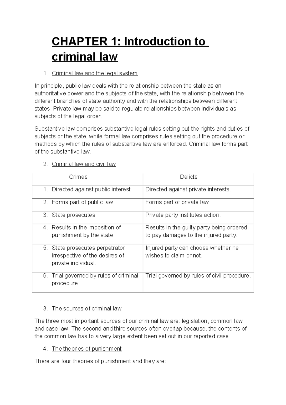 CHAPTER 1: Introduction to Criminal Law and Legal Systems - Studocu