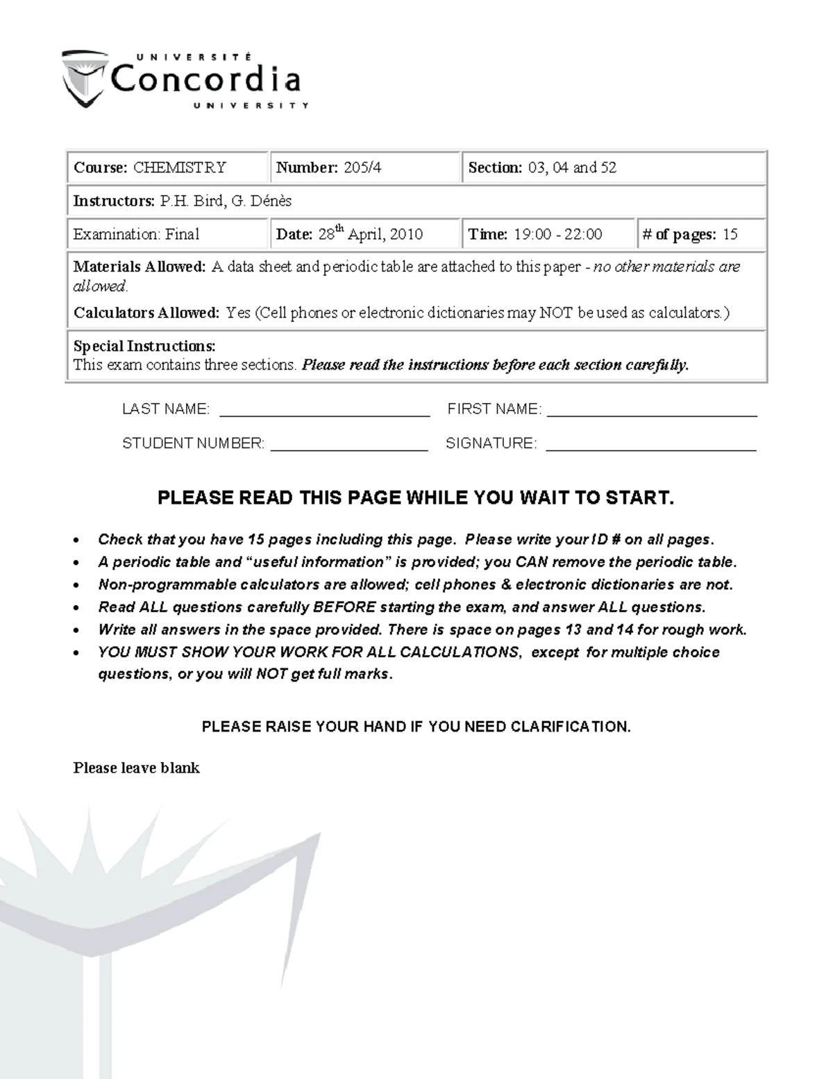 CHEM 205 Syllabus: General Chemistry I Course Outline and Details - Studocu