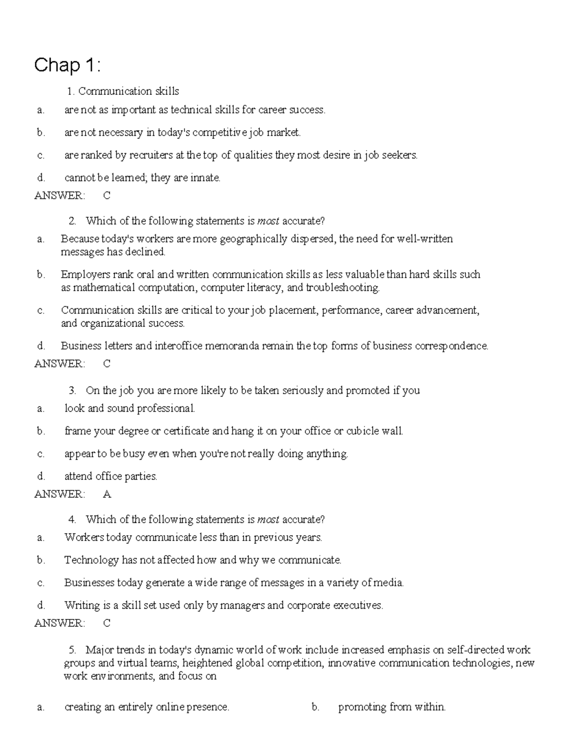 Business Communication Skills (Tacn2-gki) - Chapter 1 & 2 Notes - Studocu