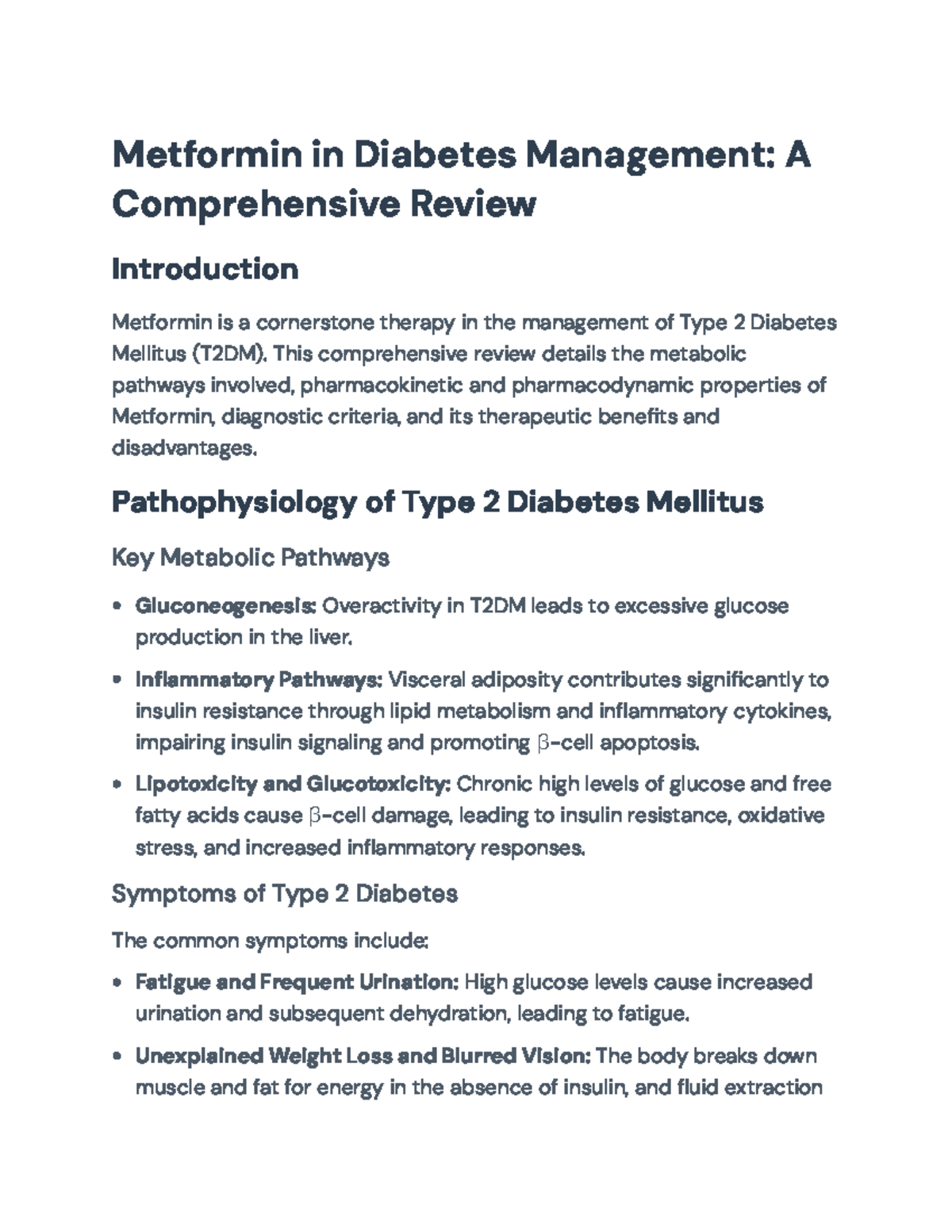 Comprehensive Review of Metformin in Type 2 Diabetes Management ...