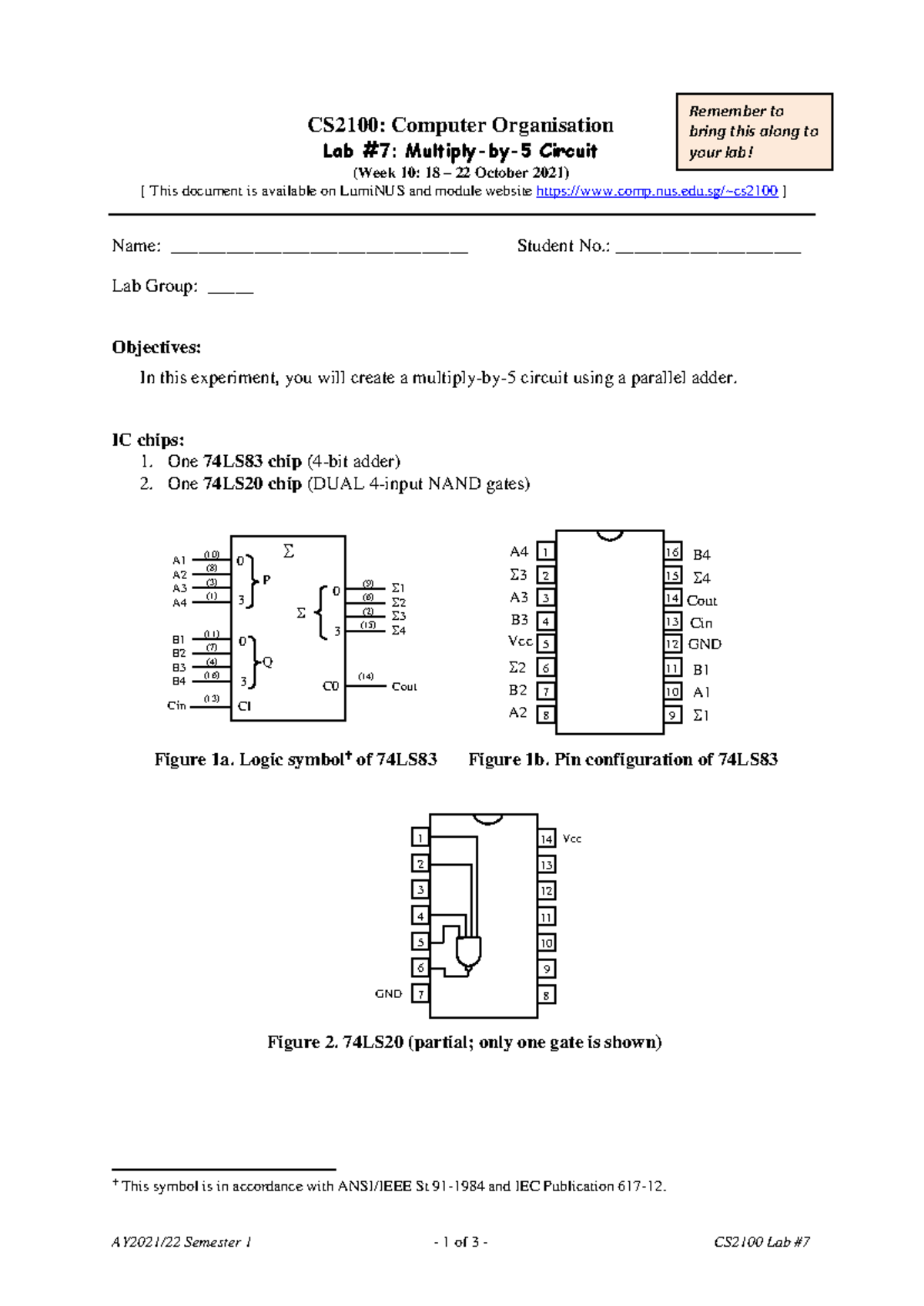 Lab7 questions included - CS2100 - NUS - Studocu