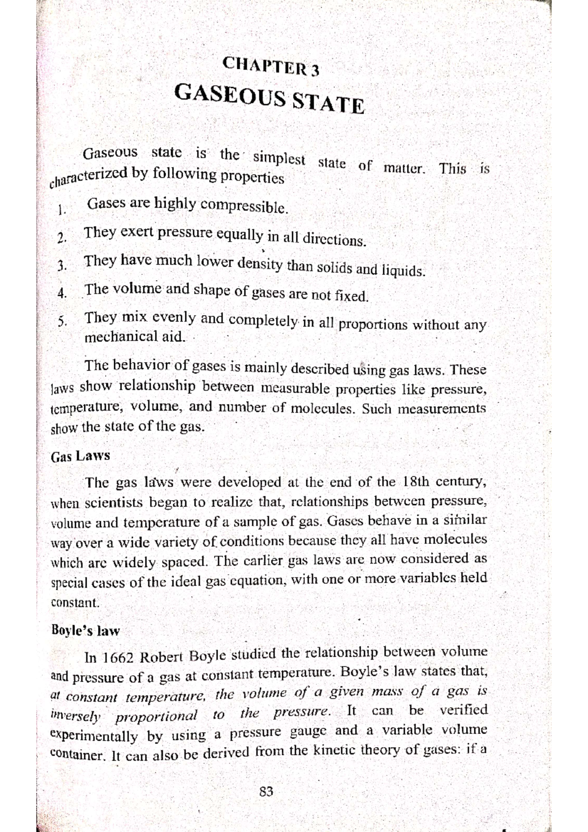 Chem.chp3.gaseous state - CHAPTER GASEOUS STATE Gaseous state is the ...