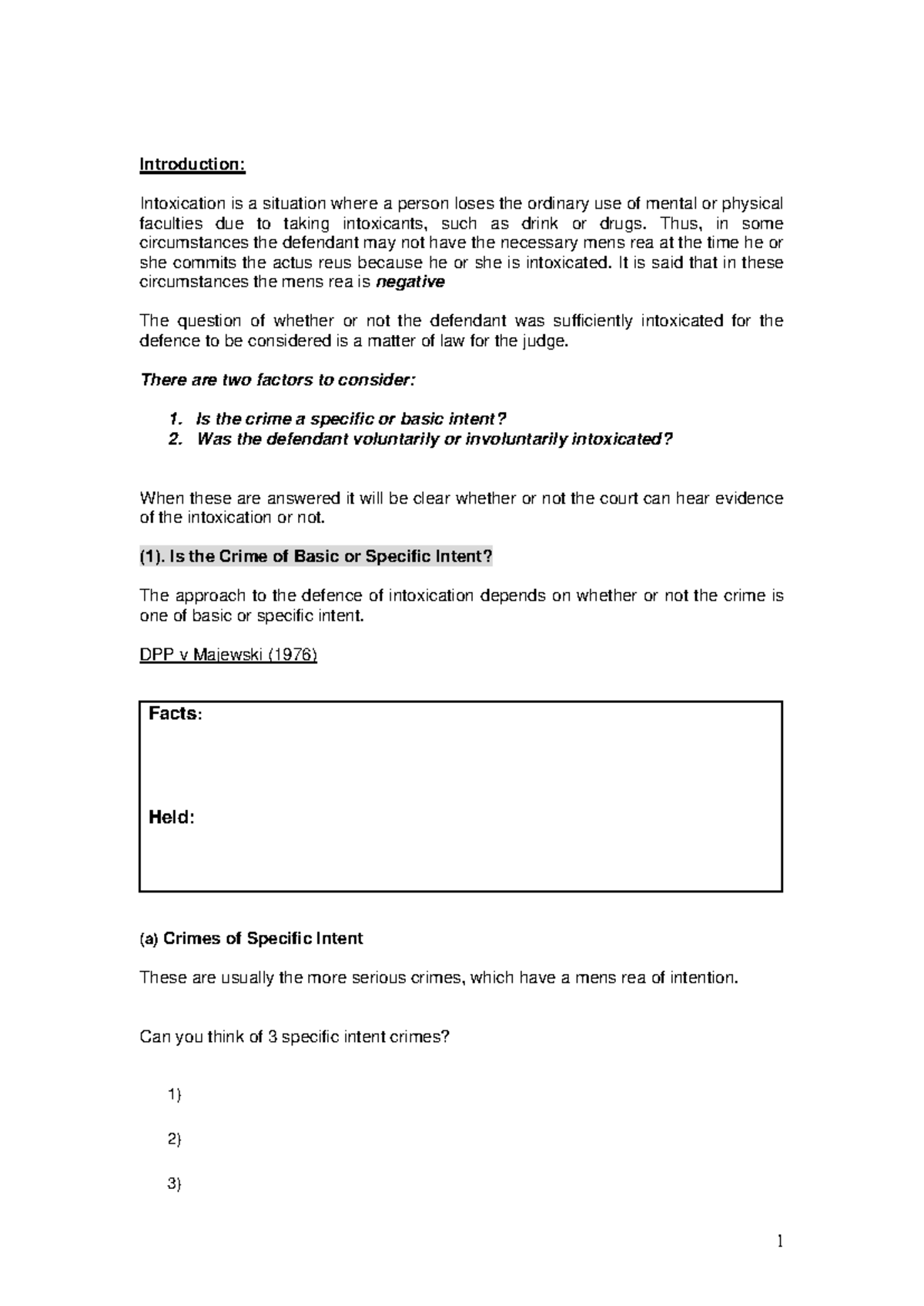 Intoxication and the law booklet 2024 - Introduction: Intoxication is a ...