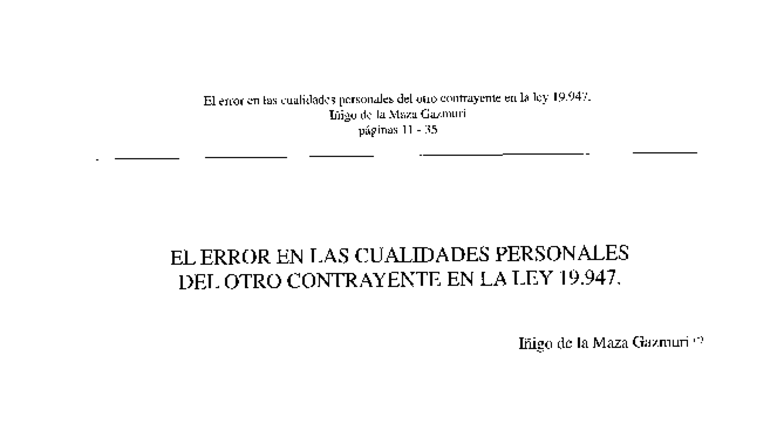 El error en las cualidades personales del contrayente según la ley 19. ...