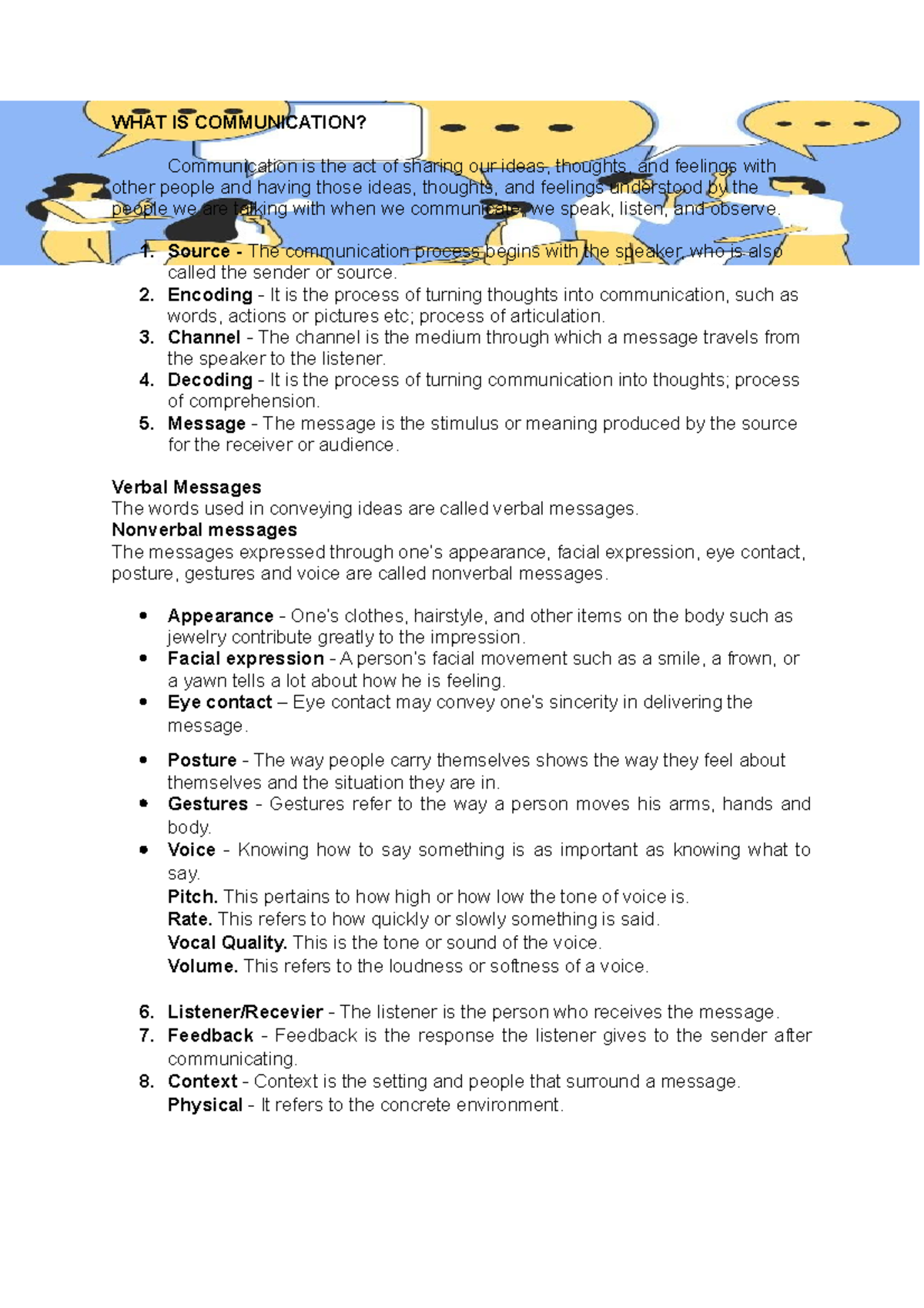 Communications Review Material - WHAT IS COMMUNICATION? Communication ...