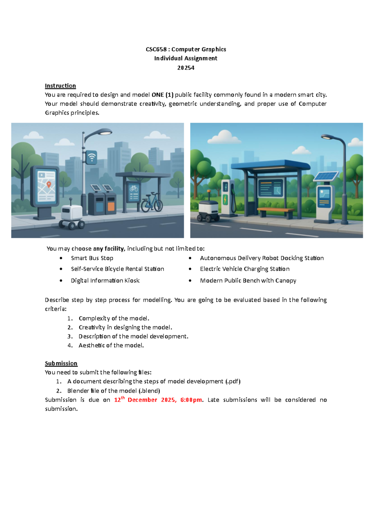 CSC658: Computer Graphics Individual Assignment - Smart City Facility ...