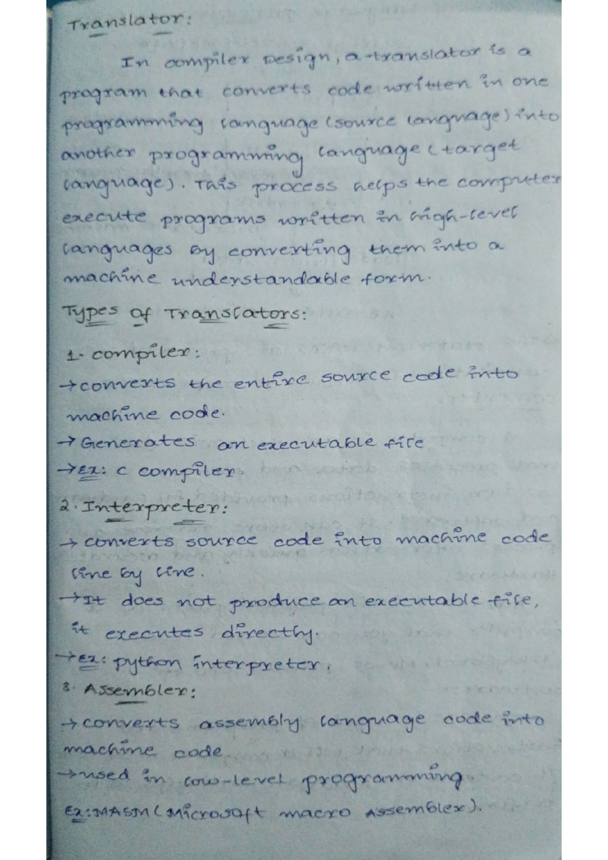 CD unit-1 - Cd unit -1 material - Translator: In compiler Design, a ...