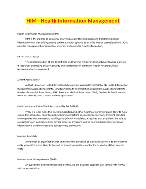 Chapter 1- Health Information Management Profession - Chapter 1- Health ...