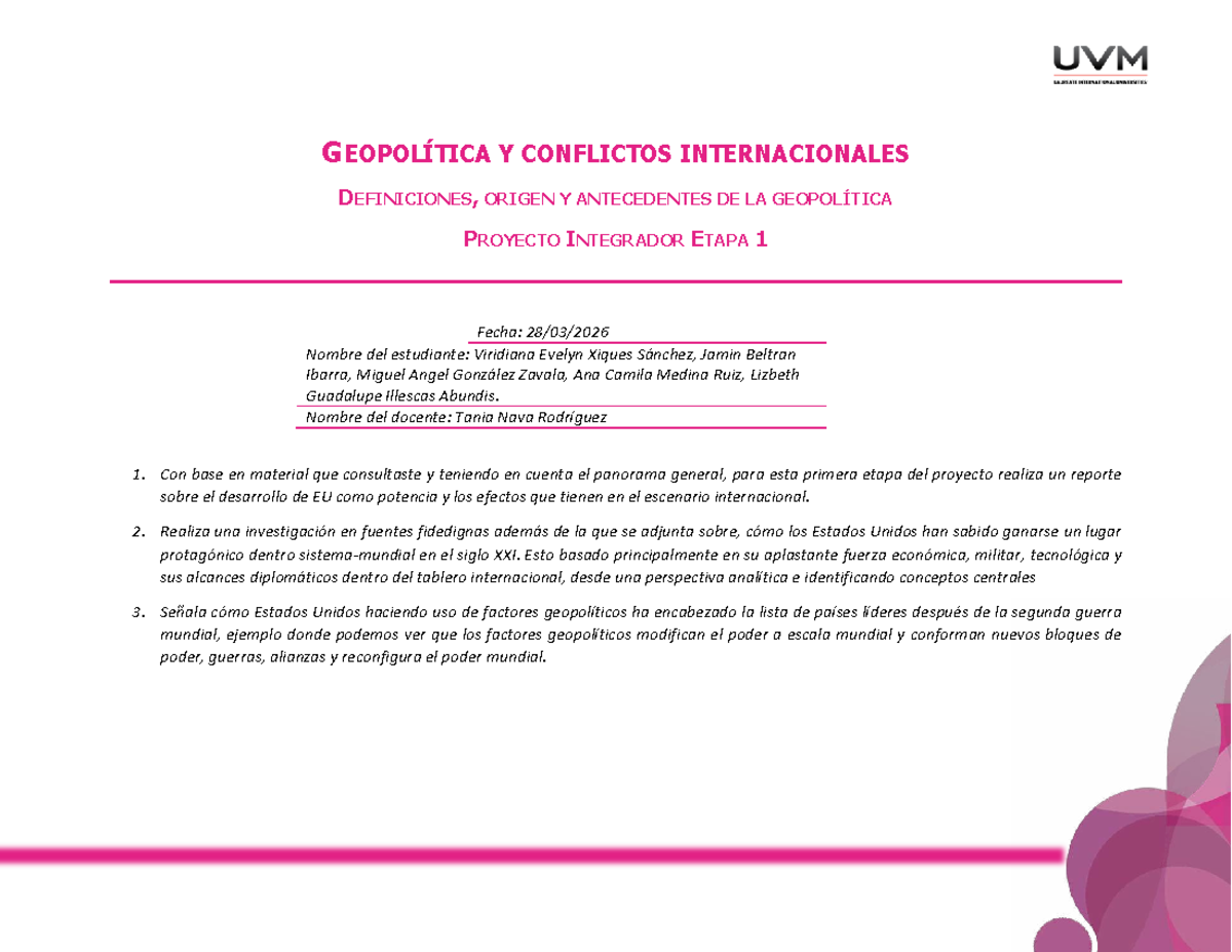 GEOPOLÍTICA Y CONFLICTOS INTERNACIONALES: ANÁLISIS DE EE.UU. EN EL ...