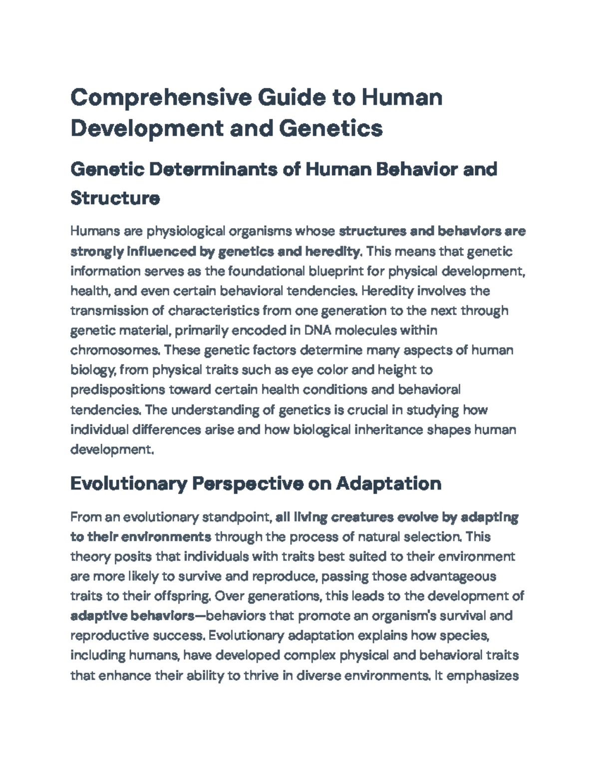 Biological Foundations of Human Development (PSY 101): Genetics ...