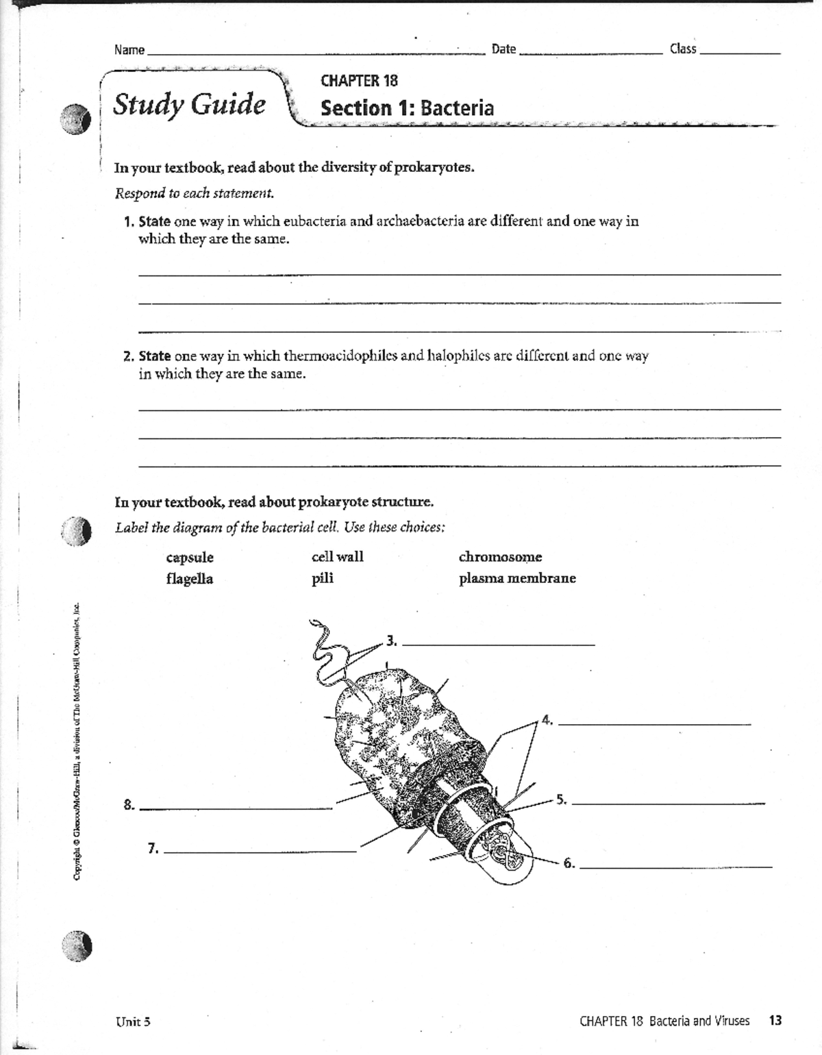Chp 18 sec 1 study guide copy 2 - Name Date Class CHAPTER 18 Study ...