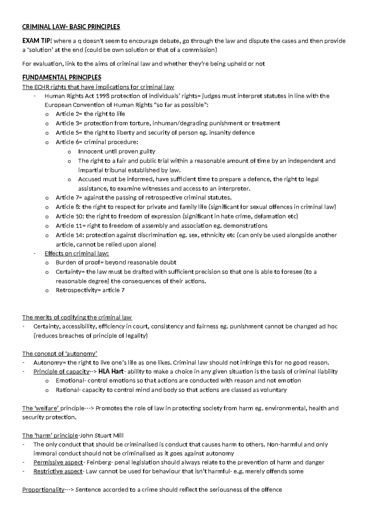 HT24 W1 - Essential Exam Tips on Basic Principles of Criminal Law - Studocu