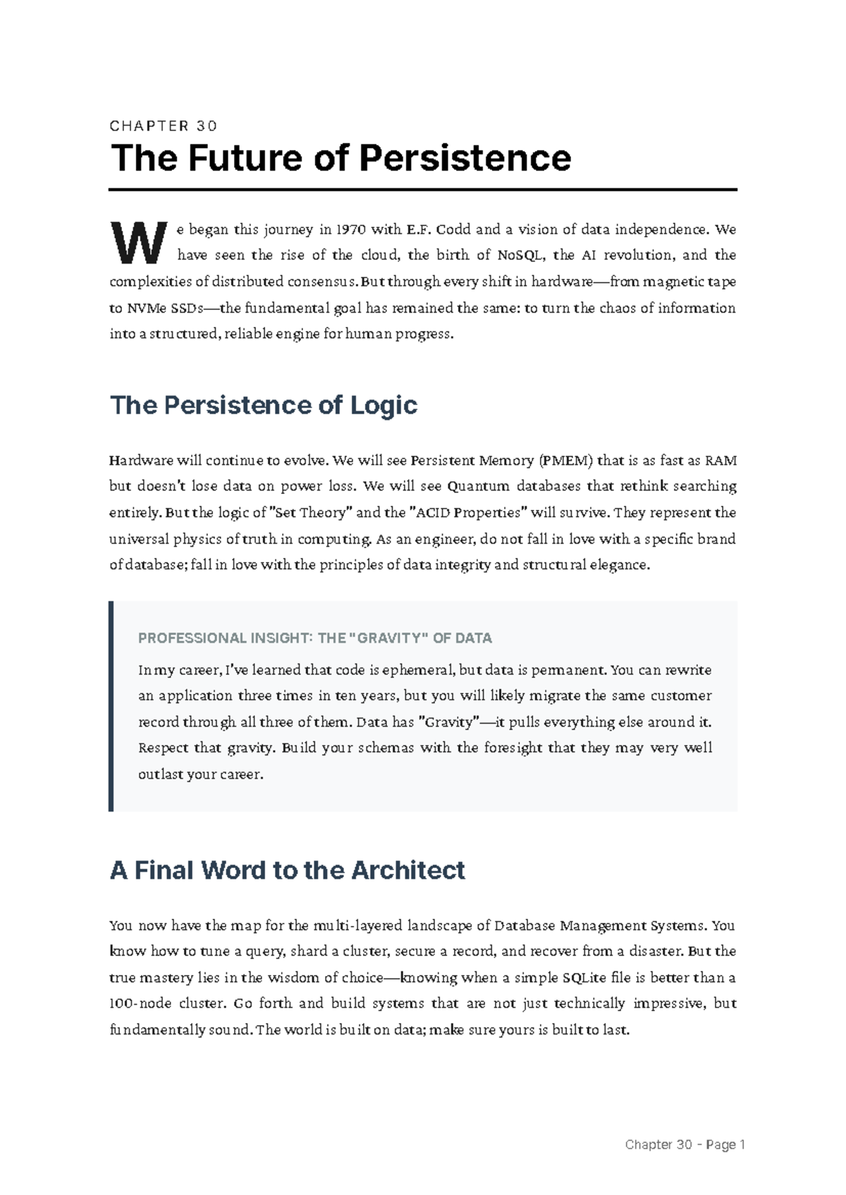 CHAPTER 30: The Future of Persistence in Data Management - Studocu