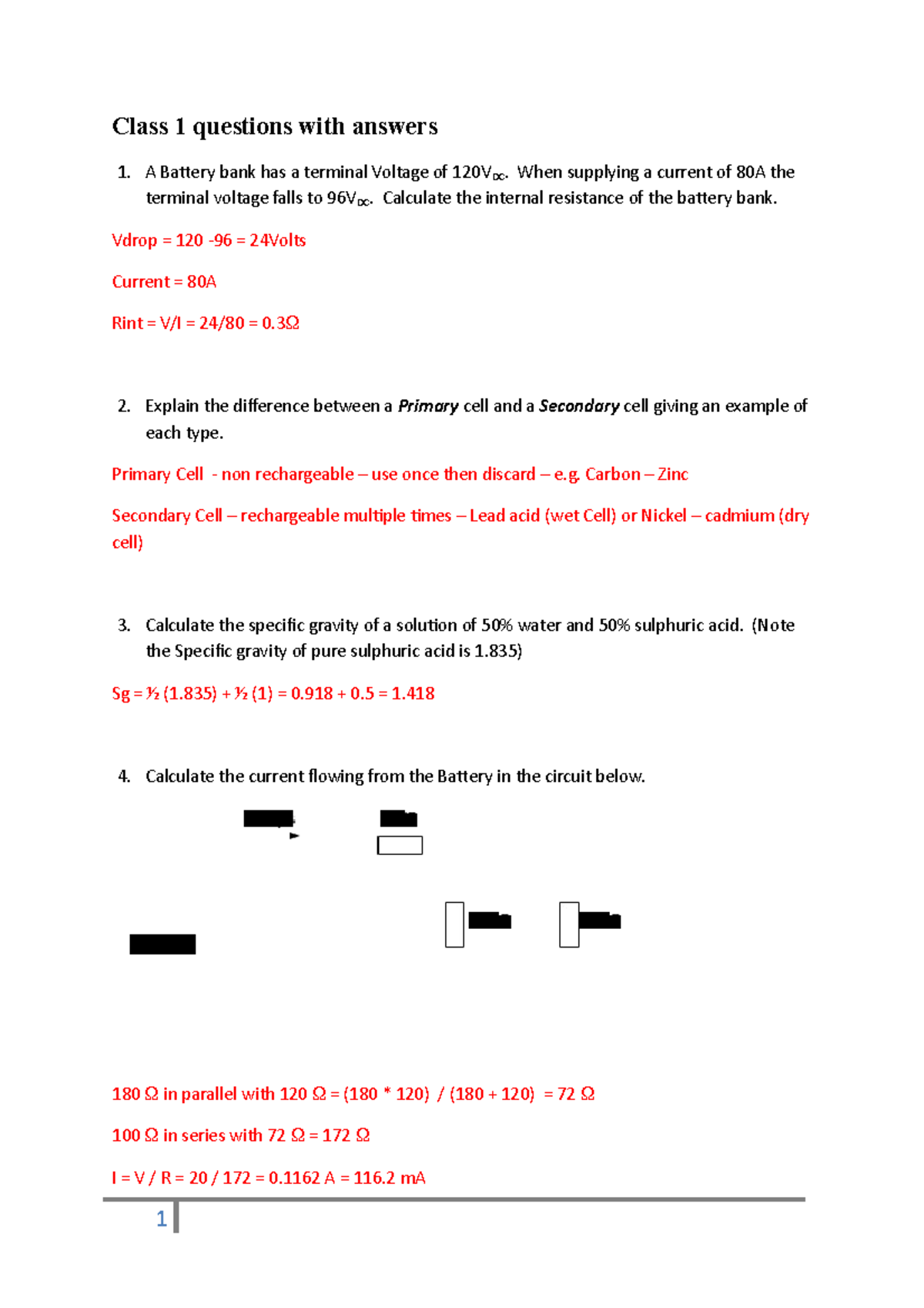 Electrical Engineering Class 1: Q&A Study Guide for Exam Prep - Studocu
