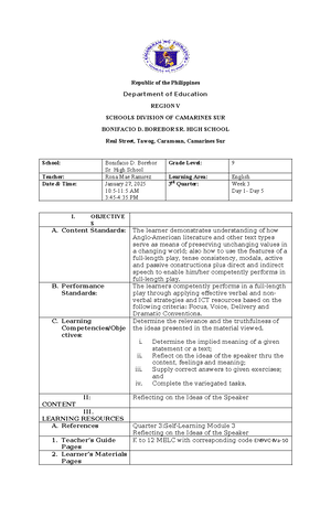 Lesson PLAN IN Mathematics Grade I - Republic of the Philippines ...