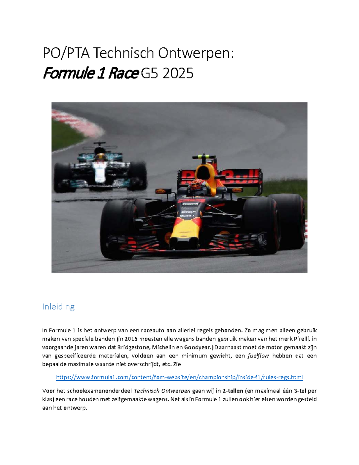 G5 Technisch Ontwerpen: Drag Race 2025 Ontwerp en Eisen - Studeersnel